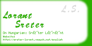 lorant sreter business card